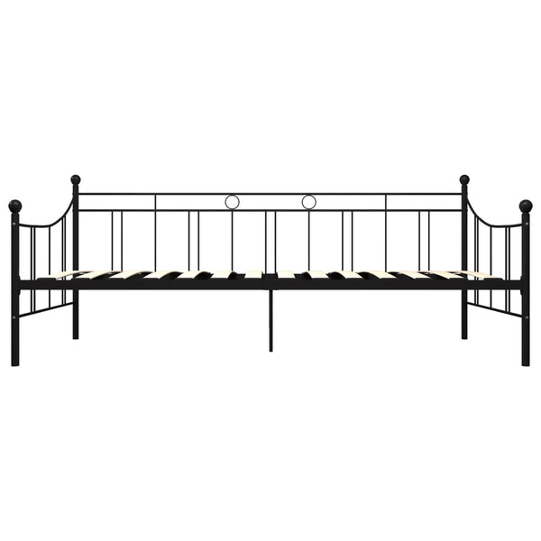 Schwarzes Tagesbettgestell Mlendea 90x200cm (Metall)