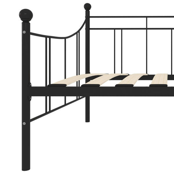 Schwarzes Tagesbettgestell Mlendea 90x200cm (Metall)