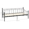 Schwarzes Tagesbettgestell Mlendea 90x200cm (Metall)