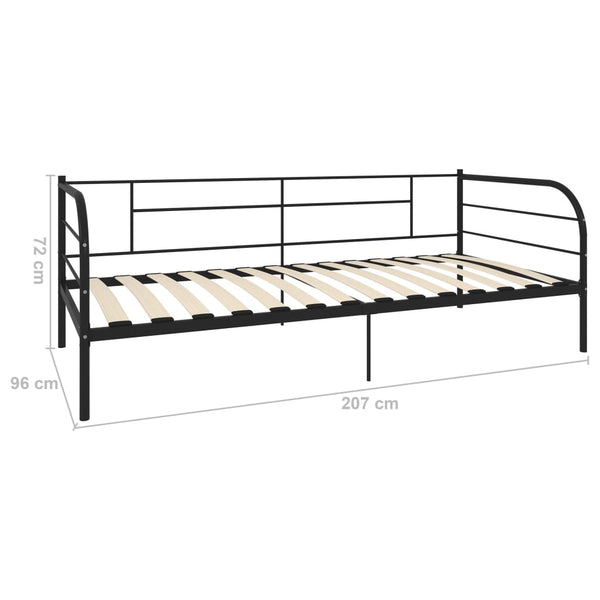 Musta päivävuoteenrunko Antemir 90x200cm (metalli)