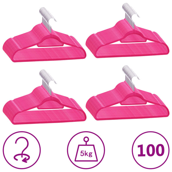 Set rosa Kleiderbügel Dietmar (100 St. rutschfester Samt)