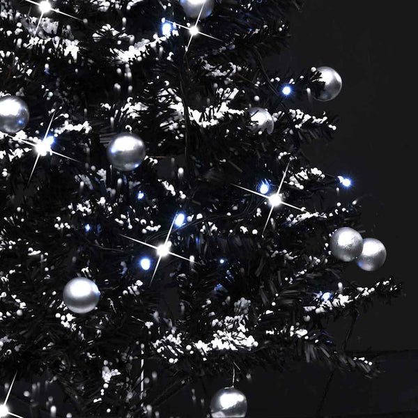 Schwarzer Weihnachtsbaum mit Schneeeffekt, Regenschirmfuß Ghiza 75cm (PVC)