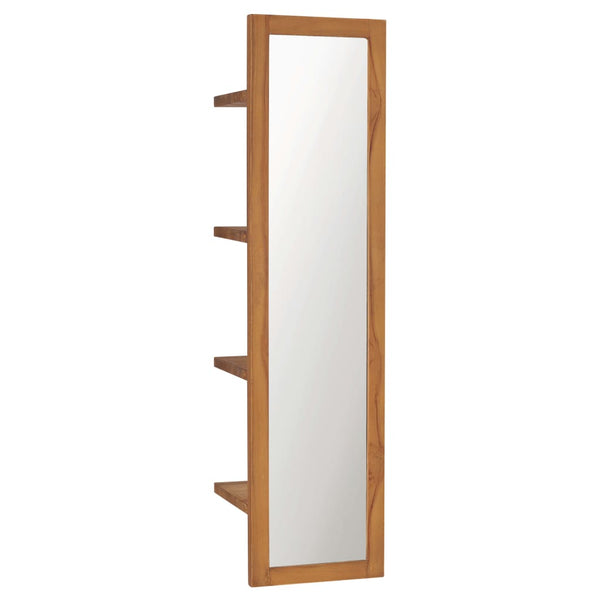 Wandspiegel mit Ablagen Andor 30x30x120cm (Teak)
