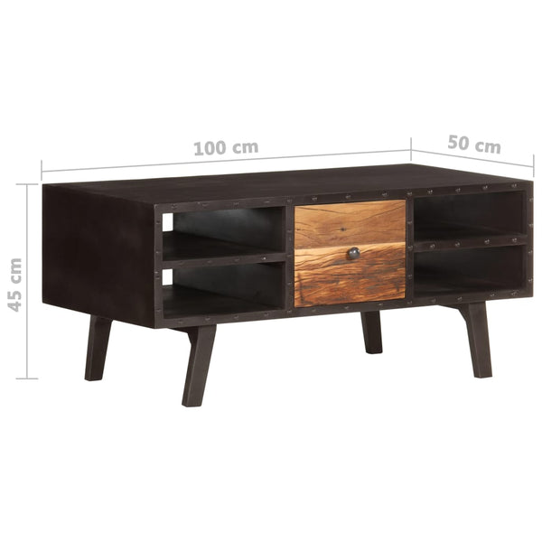 Couchtisch Tistau 100x50x45cm (recyceltes Massivholz)