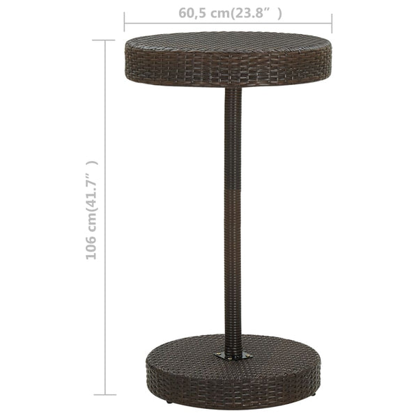Brauner Gartentisch Feric 60,5x106cm (Polyrattan)