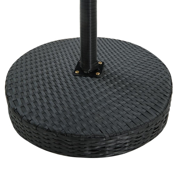 Schwarzer Gartentisch Feric 60,5x106cm (Polyrattan)