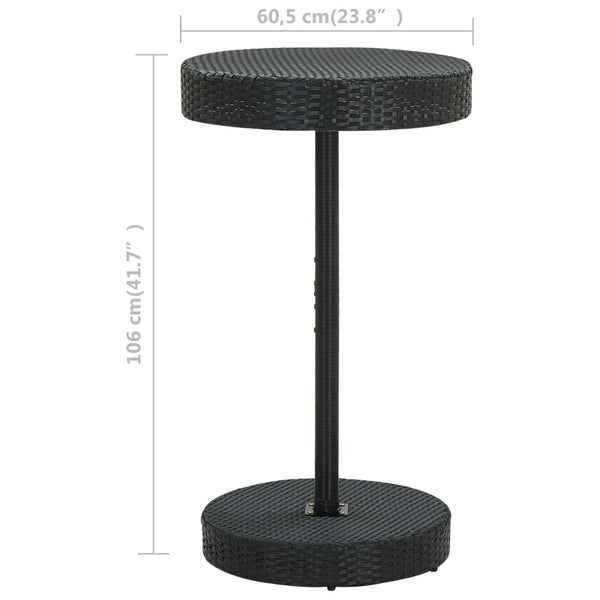 Schwarzer Gartentisch Feric 60,5x106cm (Polyrattan)