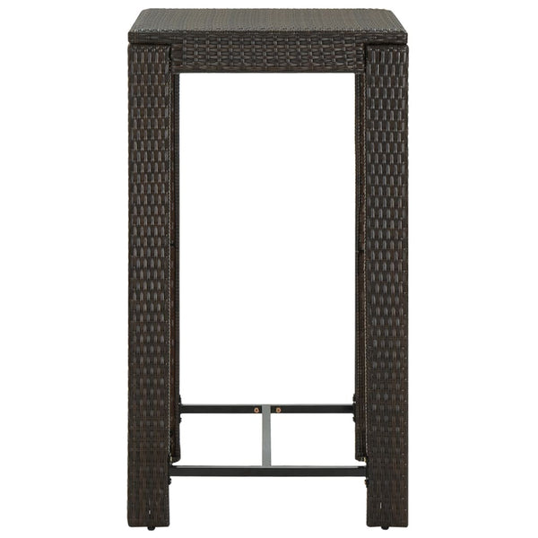 Brauner Gartenbartisch Elizebeth 60,5x60,5x110,5cm (Polyrattan)