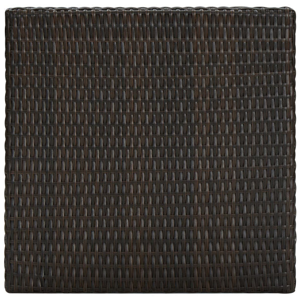 Brauner Gartenbartisch Elizebeth 60,5x60,5x110,5cm (Polyrattan)