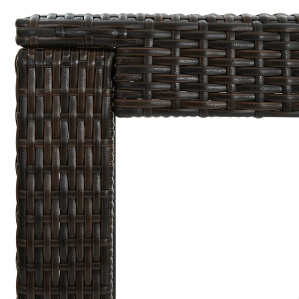 Brauner Gartenbartisch Elizebeth 60,5x60,5x110,5cm (Polyrattan)