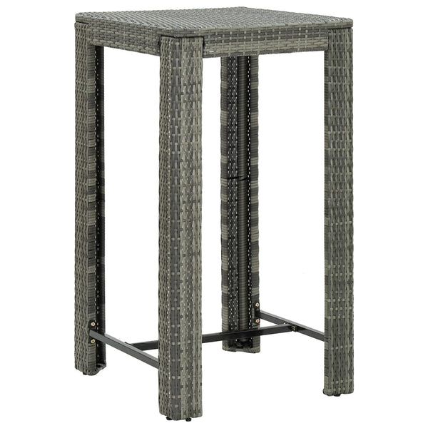 Grauer Gartenbartisch Elizebeth 60,5x60,5x110,5cm (Polyrattan)