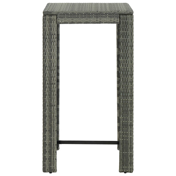 Grauer Gartenbartisch Elizebeth 60,5x60,5x110,5cm (Polyrattan)