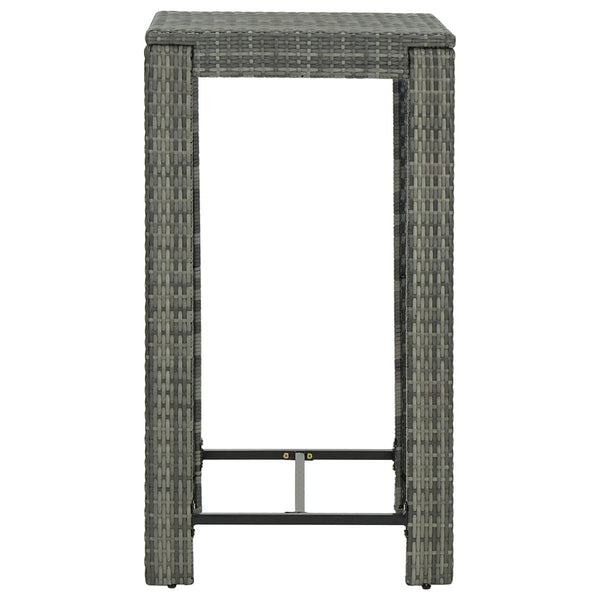 Grauer Gartenbartisch Elizebeth 60,5x60,5x110,5cm (Polyrattan)