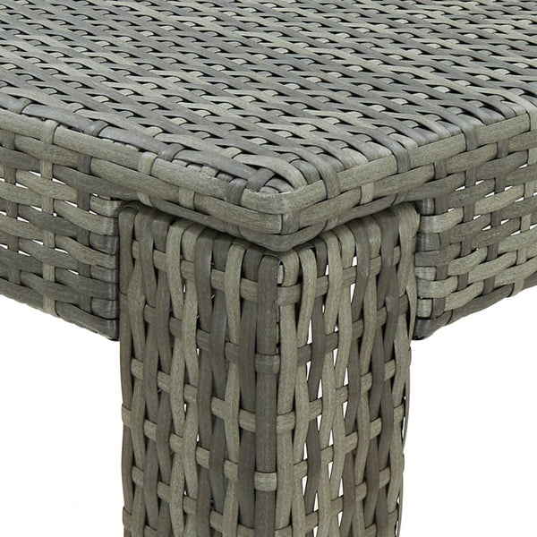 Grauer Gartenbartisch Elizebeth 60,5x60,5x110,5cm (Polyrattan)
