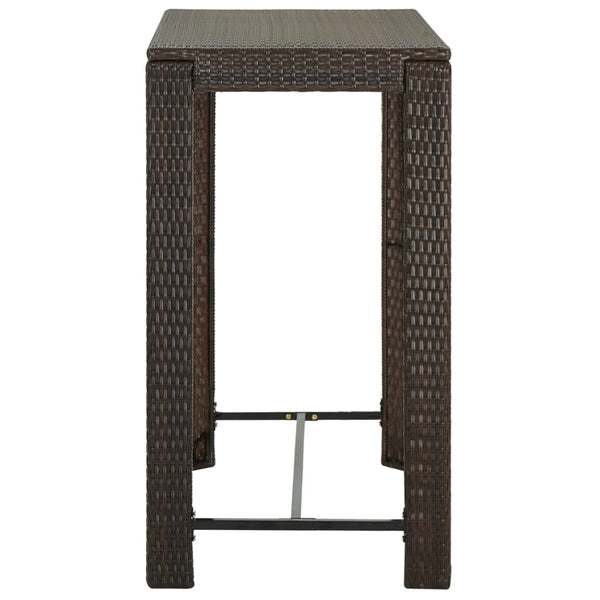 Brauner Gartenbartisch Elizebeth 100x60,5x110,5cm (Polyrattan)