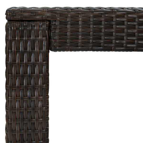 Brauner Gartenbartisch Elizebeth 100x60,5x110,5cm (Polyrattan)