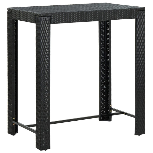 Schwarzer Gartenbartisch Elizebeth 100x60,5x110,5cm (Polyrattan)