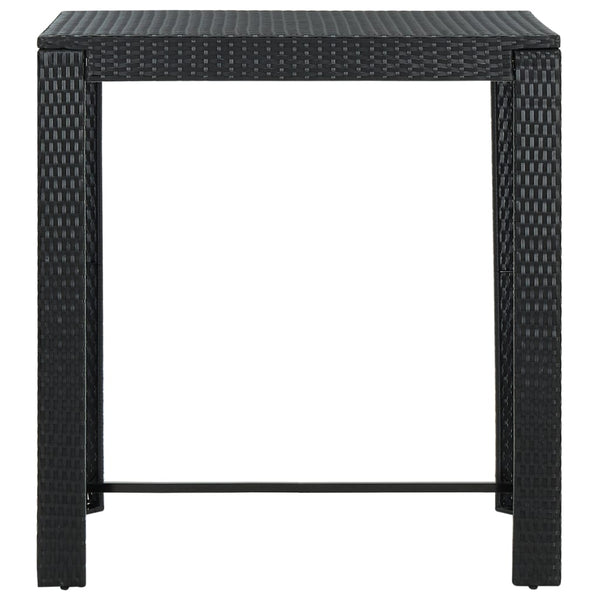 Schwarzer Gartenbartisch Elizebeth 100x60,5x110,5cm (Polyrattan)