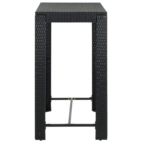Schwarzer Gartenbartisch Elizebeth 100x60,5x110,5cm (Polyrattan)