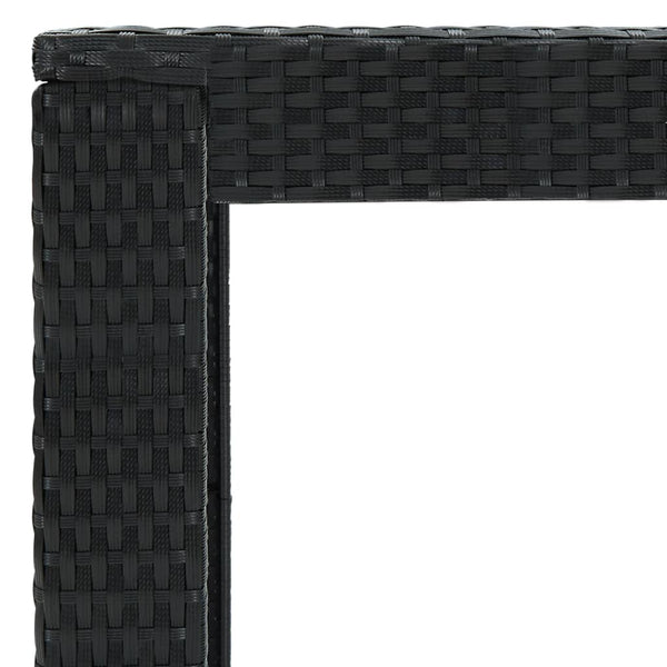 Schwarzer Gartenbartisch Elizebeth 100x60,5x110,5cm (Polyrattan)