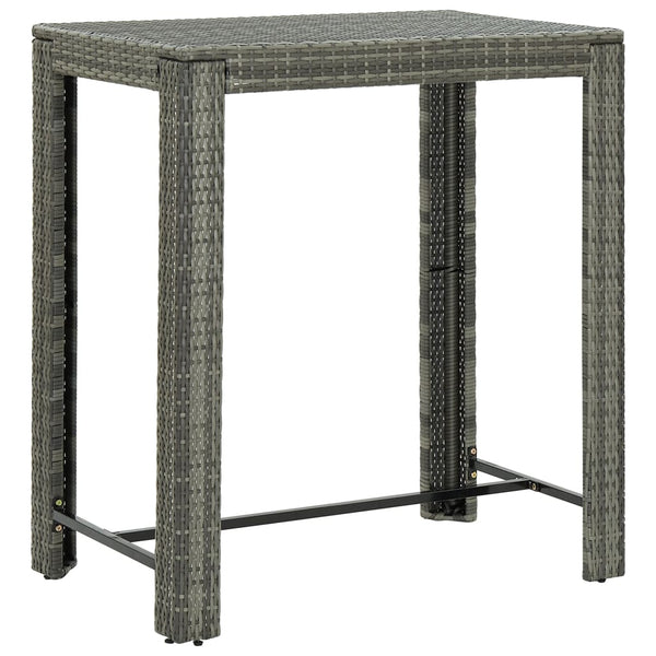 Grauer Garten-Bartisch Elizebeth 100x60,5x110,5cm (Polyrattan)