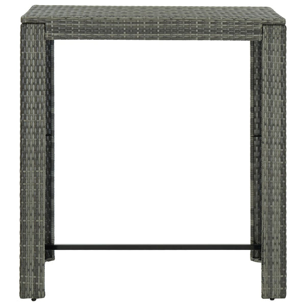 Grauer Garten-Bartisch Elizebeth 100x60,5x110,5cm (Polyrattan)