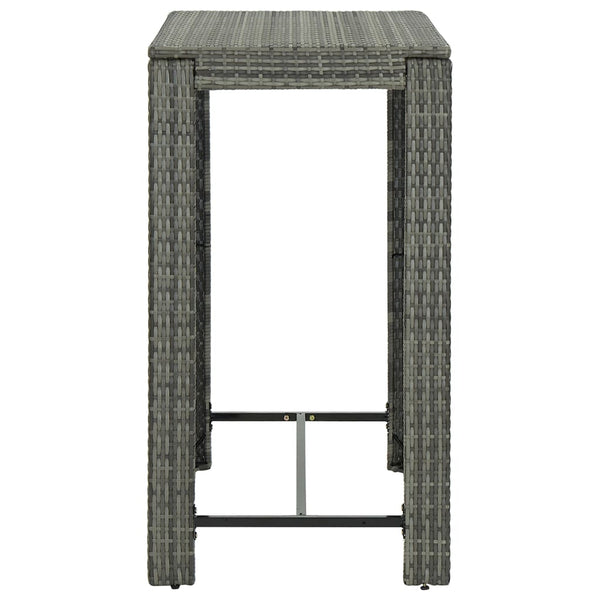 Grauer Garten-Bartisch Elizebeth 100x60,5x110,5cm (Polyrattan)