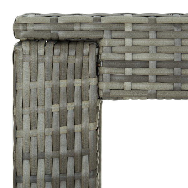 Grauer Garten-Bartisch Elizebeth 100x60,5x110,5cm (Polyrattan)