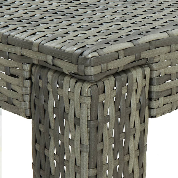 Grauer Garten-Bartisch Elizebeth 100x60,5x110,5cm (Polyrattan)