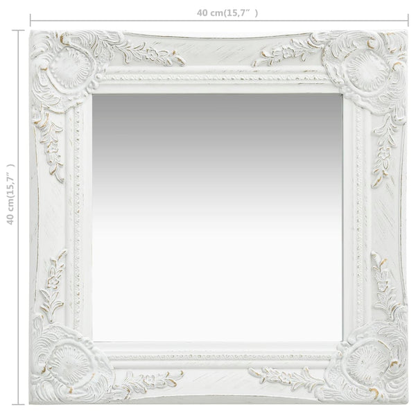 Weißer Wandspiegel Barockstil Prodmex 40x40cm