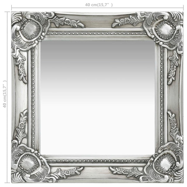 Barock Wandspiegel Silber Prodmex 40x40cm
