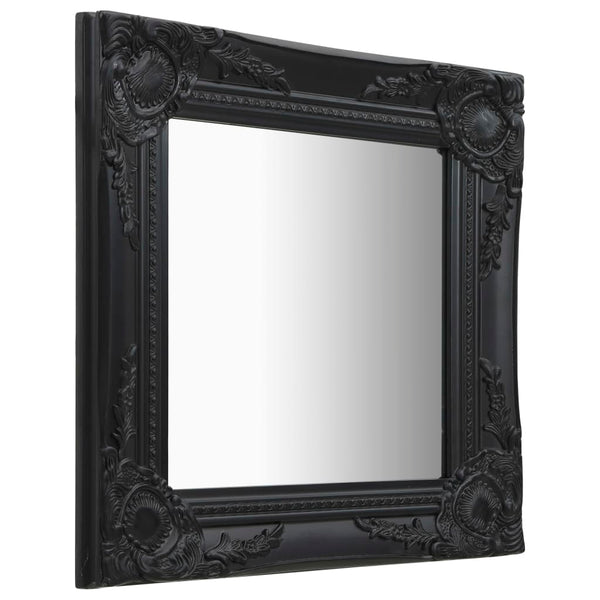 Schwarzer Wandspiegel Barockstil Prodmex 40x40cm