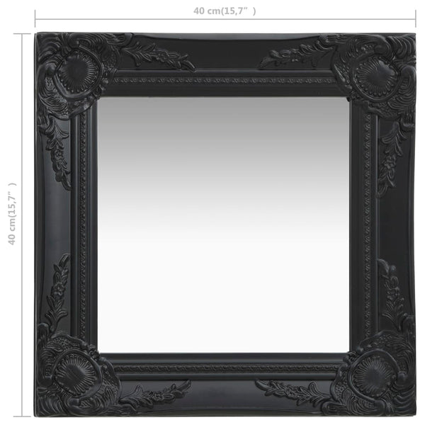 Schwarzer Wandspiegel Barockstil Prodmex 40x40cm
