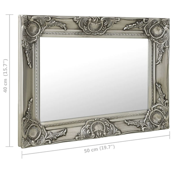 Silberner Wandspiegel im Barockstil Prodmex 50x40cm