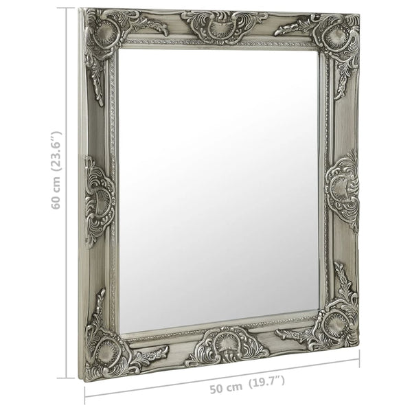 Silberner Wandspiegel im Barockstil Prodmex 50x60cm