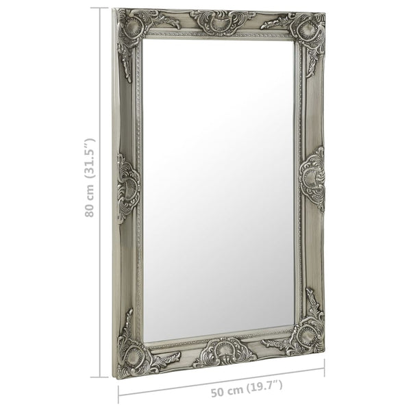Silber Wandspiegel Barockstil Prodmex 50x80cm