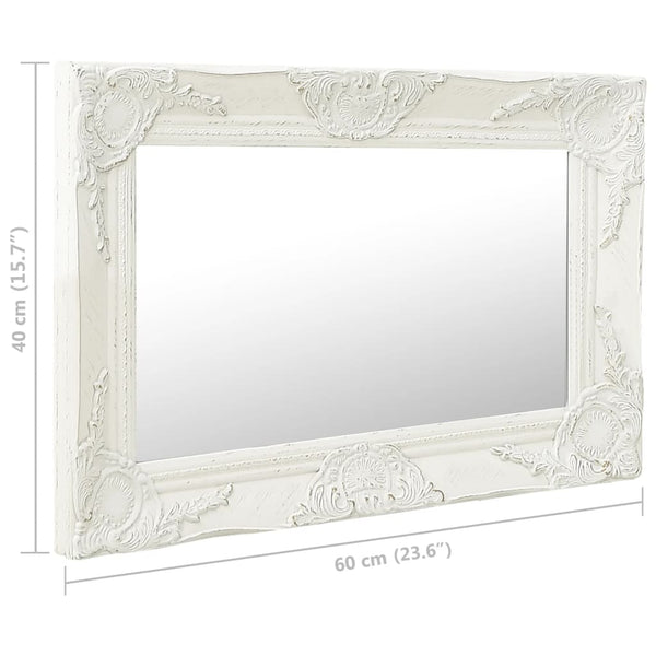 Weißer Wandspiegel Barockstil Prodmex 60x40cm
