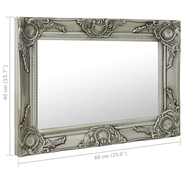 Silber Wandspiegel Barockstil Prodmex 60x40cm