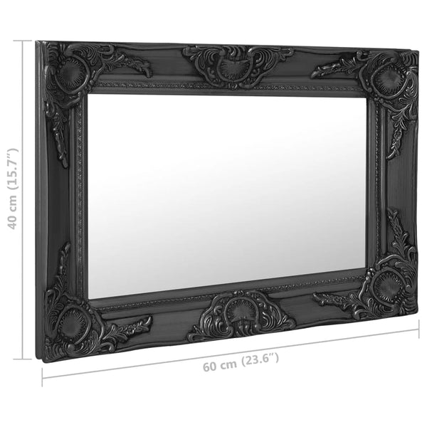 Schwarzer Wandspiegel im Barockstil Prodmex 60x40cm
