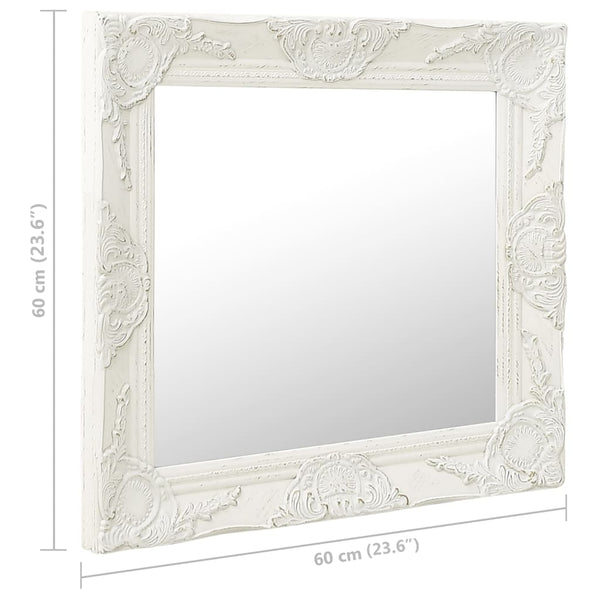 Weißer Wandspiegel Barockstil Prodmex 60x60cm