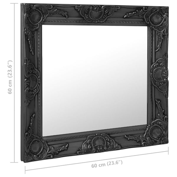 Schwarzer Wandspiegel Barockstil Prodmex 60x60cm