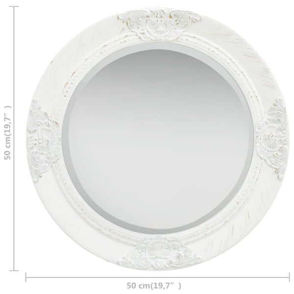 Weißer Wandspiegel Barockstil Stefania 50cm