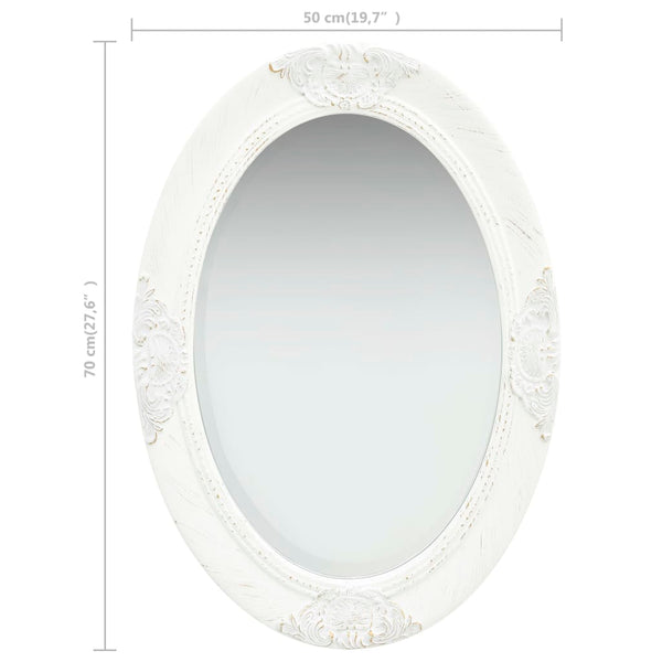 Barocker Wandspiegel Stefania 50x70cm, weiß