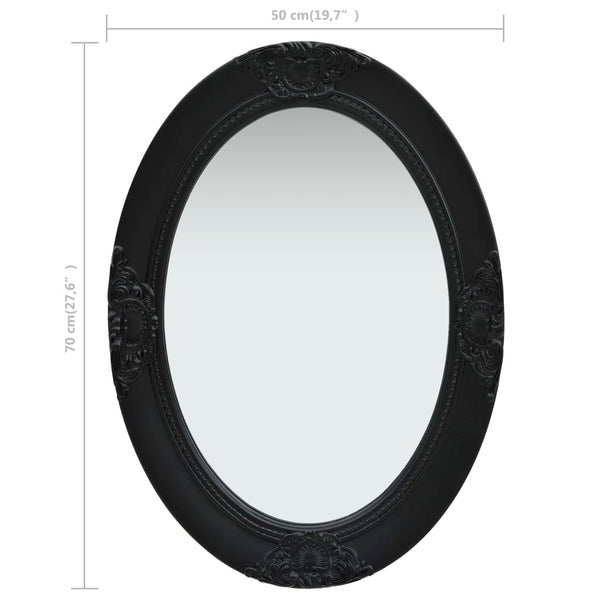 Schwarzer Wandspiegel Barockstil Stefania 50x70cm