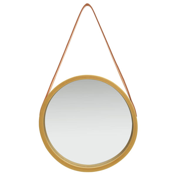 Goldener Wandspiegel mit Riemen Fevrodst 40cm