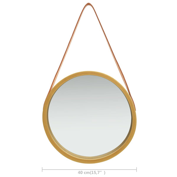 Goldener Wandspiegel mit Riemen Fevrodst 40cm