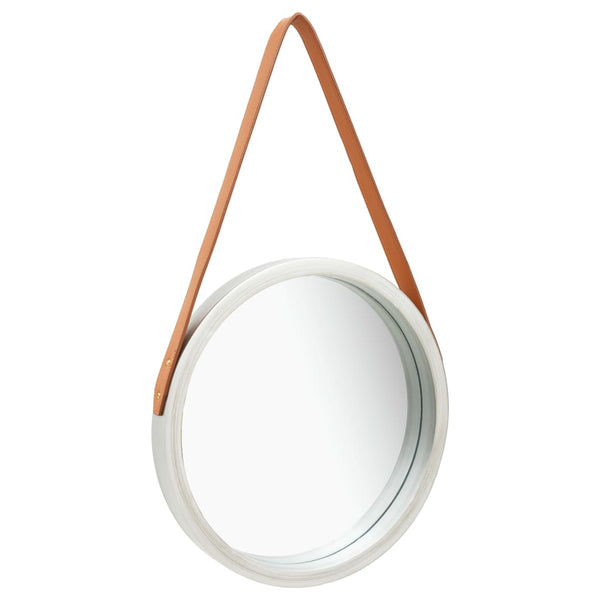 Silberner Wandspiegel mit Gurt Fevrodst 40cm