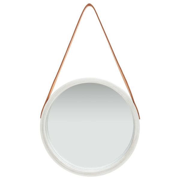 Silberner Wandspiegel mit Gurt Fevrodst 40cm