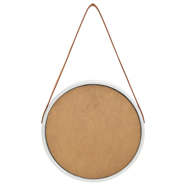 Silberner Wandspiegel mit Gurt Fevrodst 40cm