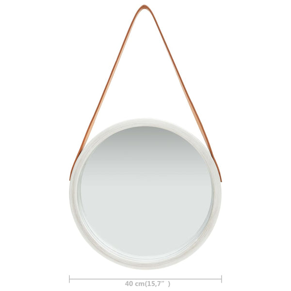Silberner Wandspiegel mit Gurt Fevrodst 40cm